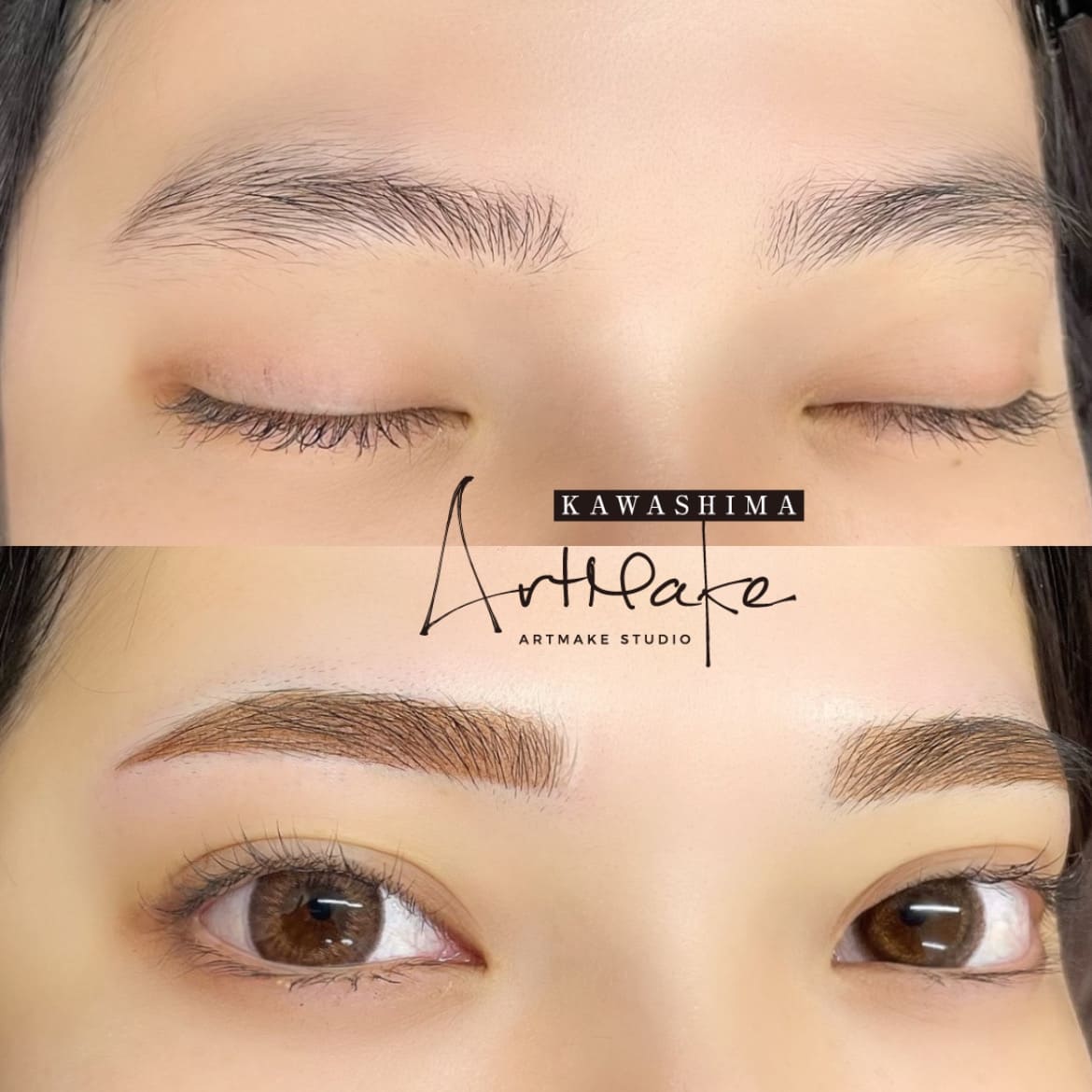 アートメイクスタジオ眉アートメイク症例画像｜パウダー技法｜ストレート眉