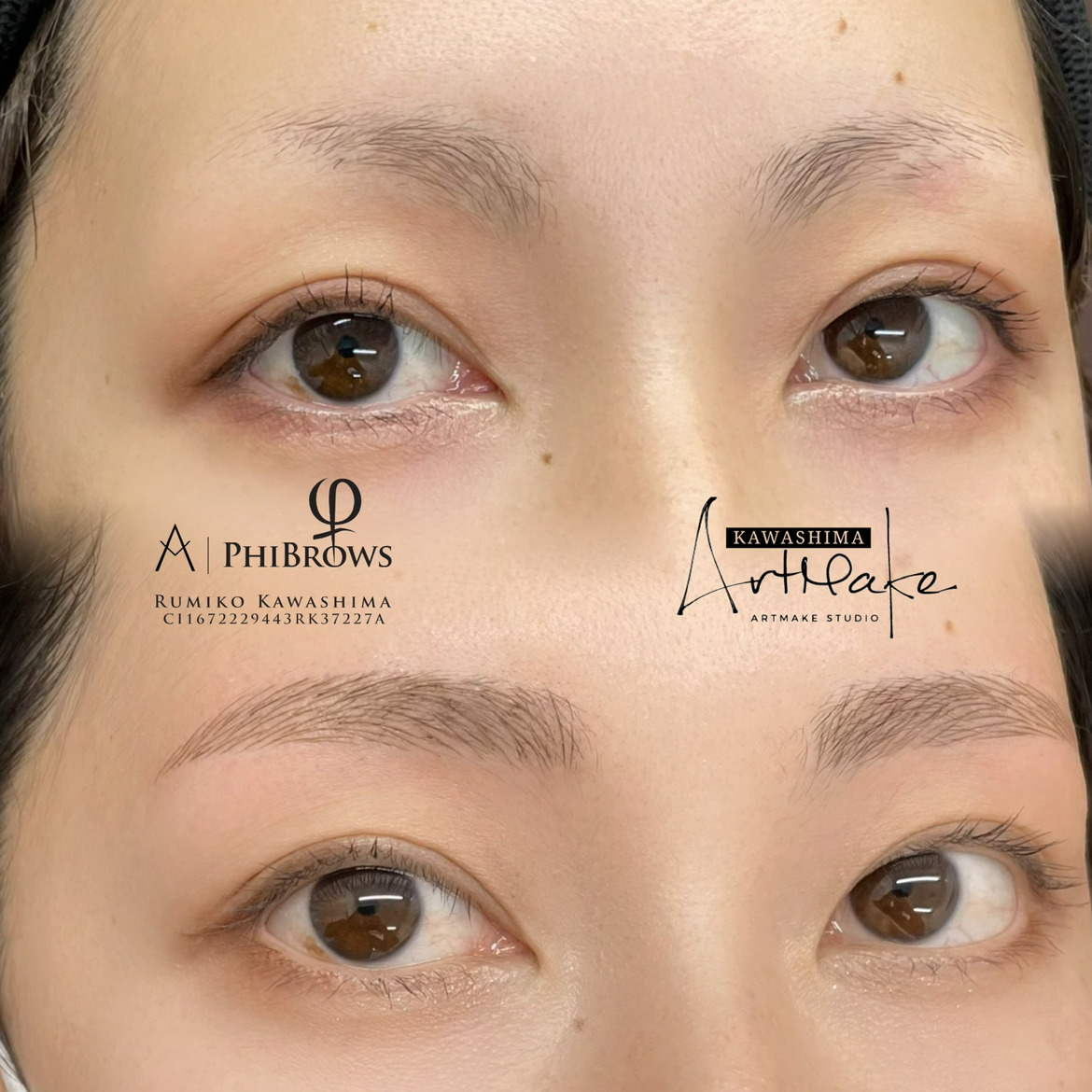 アートメイクスタジオ眉アートメイク症例画像｜毛並み技法｜平行アーチ眉