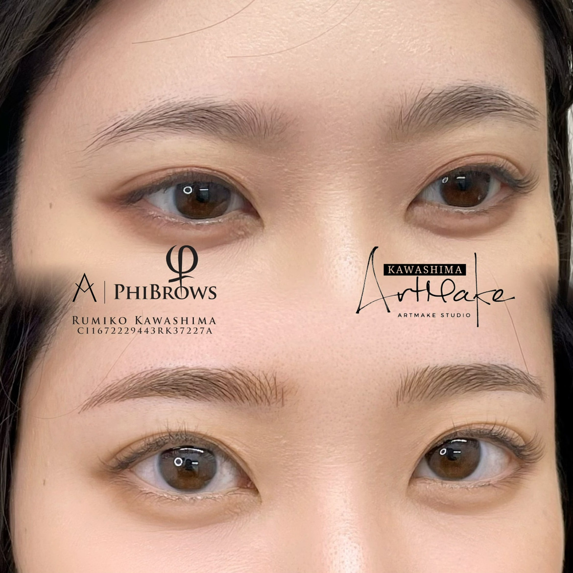 アートメイクスタジオ眉アートメイク症例画像｜MIX技法｜平行アーチ