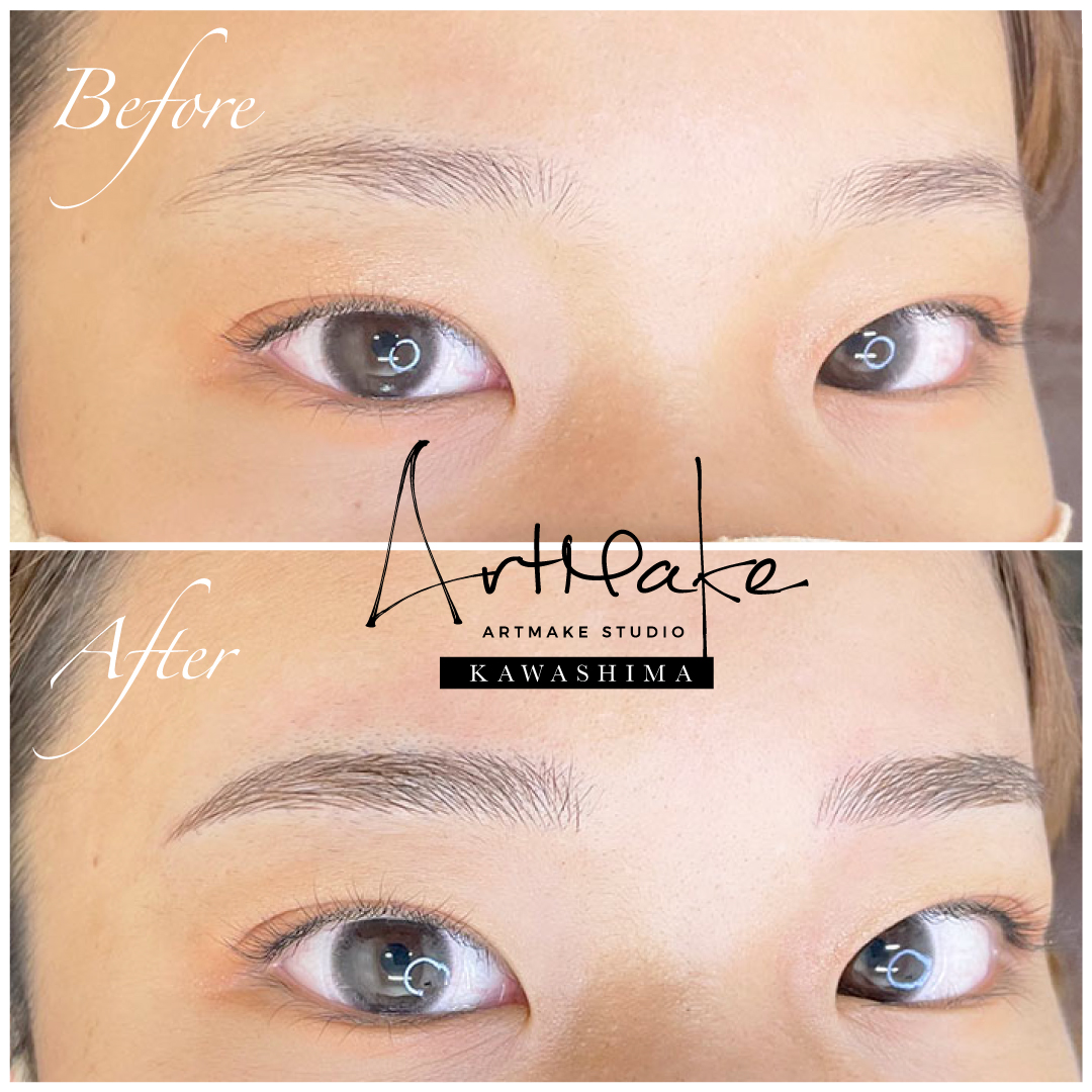 アートメイクスタジオ眉アートメイク症例画像｜毛並み技法｜ナチュラル平行眉
