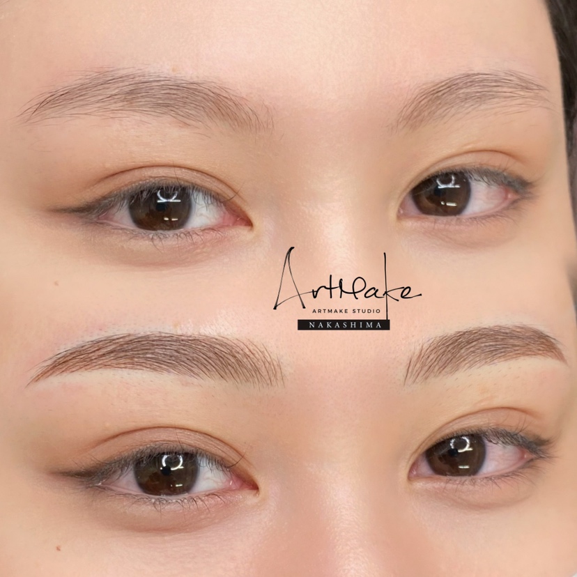 アートメイクスタジオ眉アートメイク症例画像｜毛並み技法｜平行ゆるアーチ眉