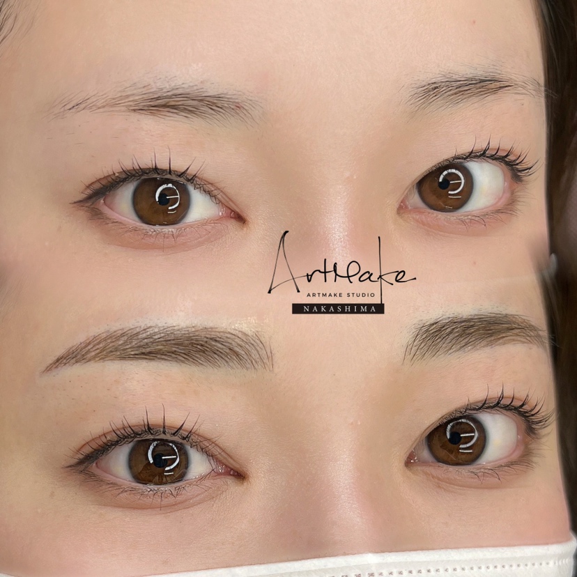 アートメイクスタジオ眉アートメイク症例画像｜毛並み技法｜平行ゆるアーチ眉