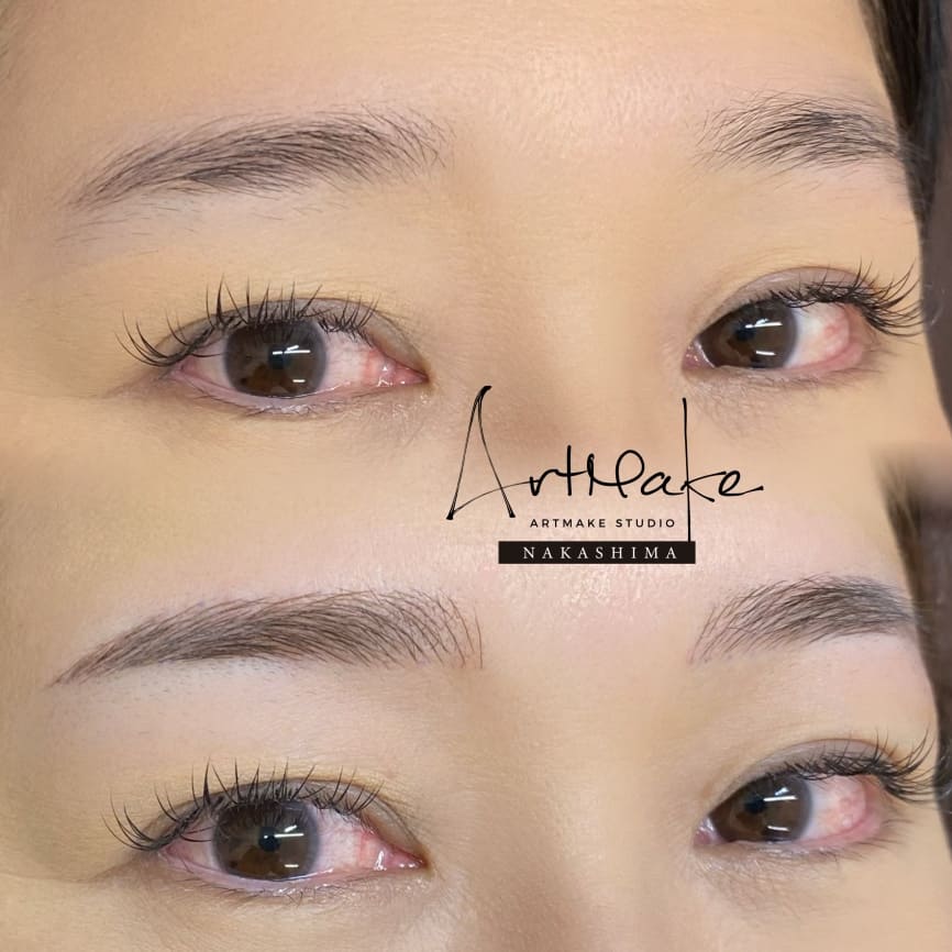 アートメイクスタジオ眉アートメイク症例画像｜毛並み技法｜平行ゆるアーチ眉