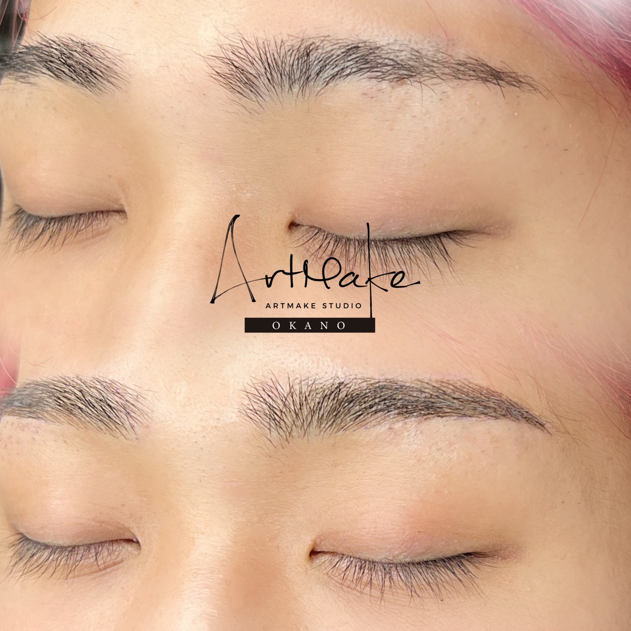 アートメイクスタジオ眉アートメイク症例画像｜MIX技法｜ストレート眉