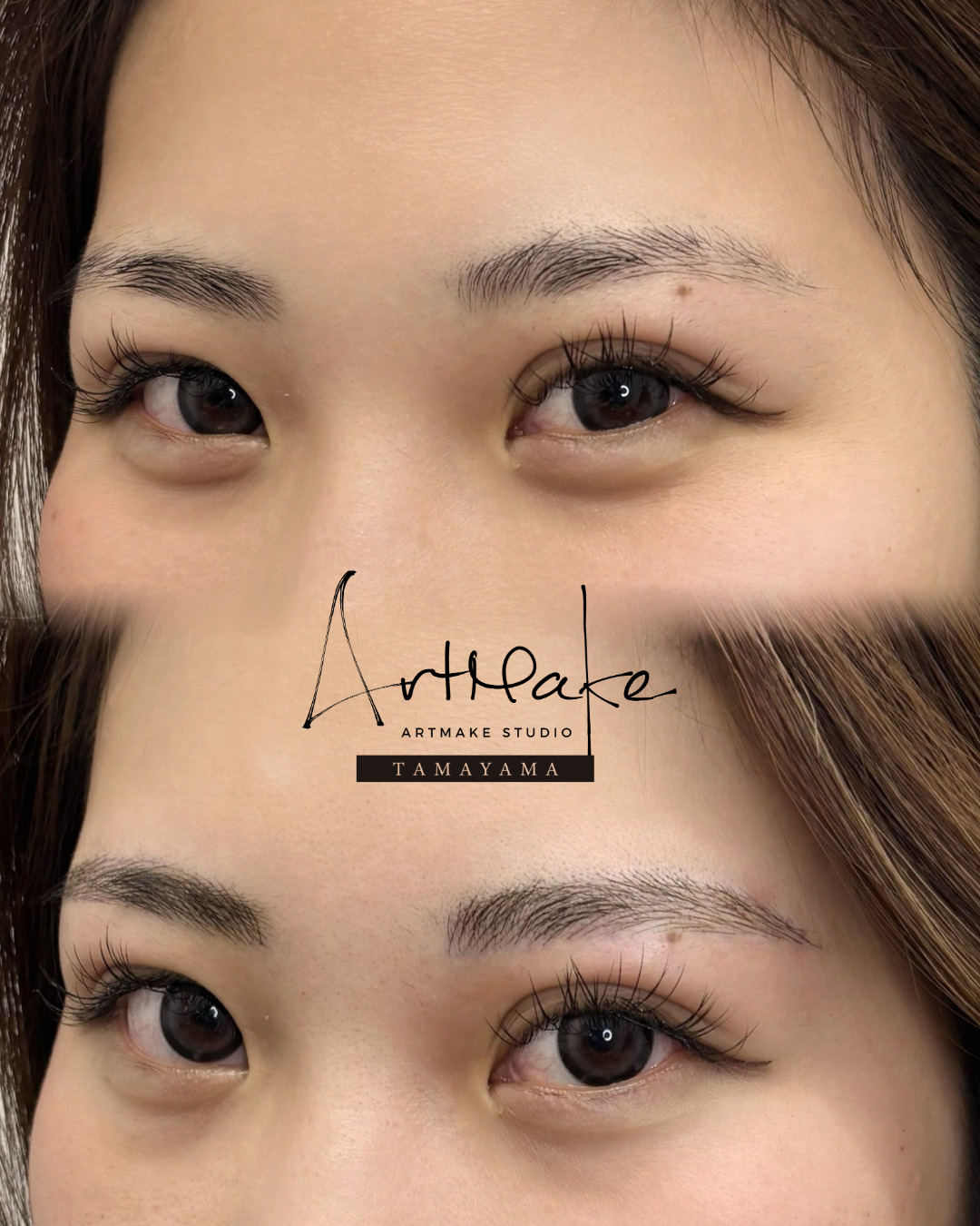 アートメイクスタジオ眉アートメイク症例画像｜毛並み技法｜平行ゆるアーチ