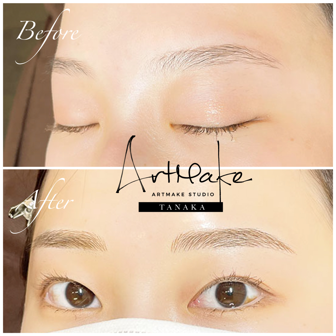 アートメイクスタジオ眉アートメイク症例画像｜毛並み技法｜平行眉