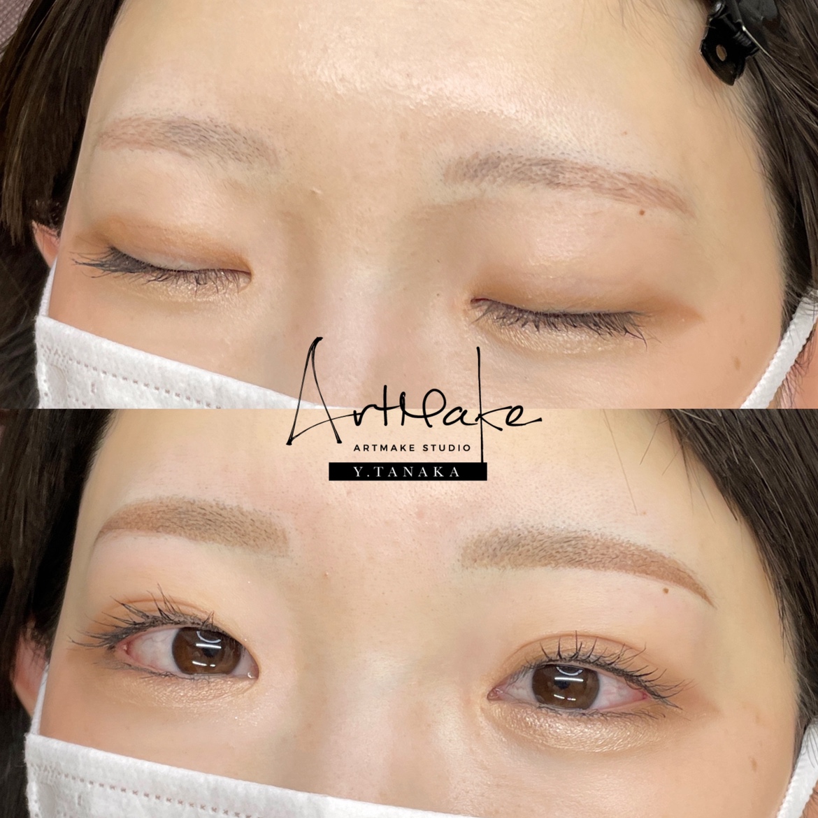 アートメイクスタジオ眉アートメイク症例画像｜パウダー技法｜ふんわり平行アーチ
