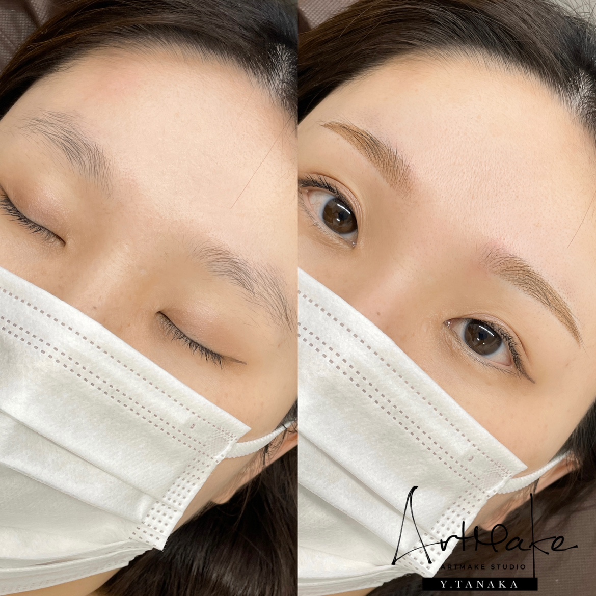 アートメイクスタジオ眉アートメイク症例画像｜パウダー技法｜明るめストレート眉