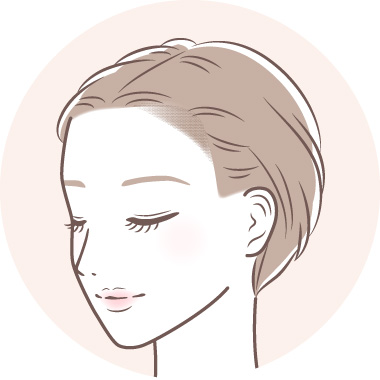 眉アートメイク技法の図解イラスト｜パウダー