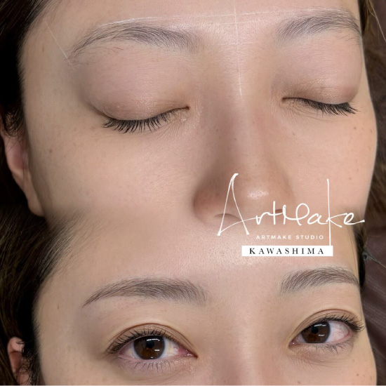 アートメイクスタジオ眉アートメイク症例画像｜毛並み｜平行アーチ