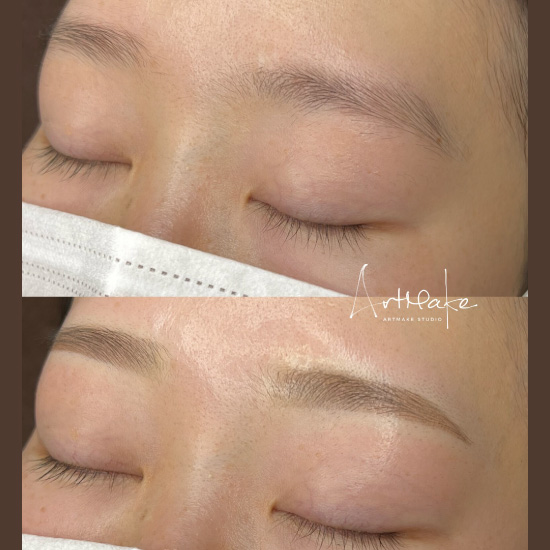アートメイクスタジオ眉アートメイク症例画像｜パウダー｜平行ゆるアーチ